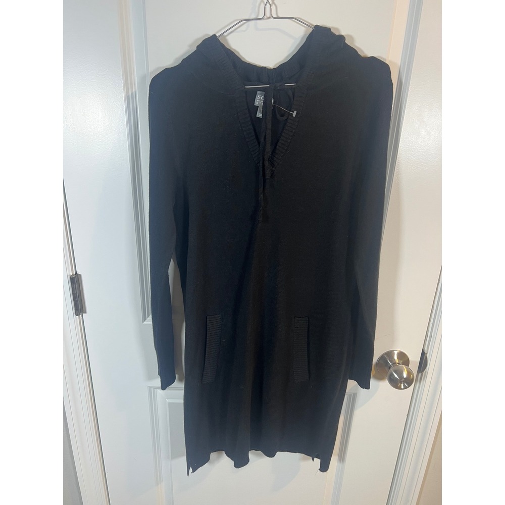 Soho New York &‎ Company Street Womens Sweater Dress Hooded Black Size M